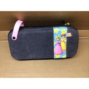 Nintendo Switch Deluxe Denim Travel Case Princess Peach & Daisy Holds 15 Games